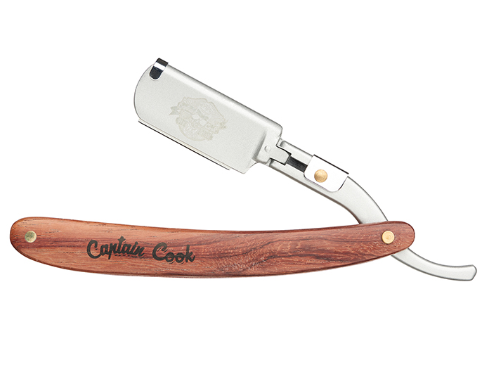 Captain Cook Shaving Razor, Wooden Handle 04894 - britva na vymeniteľné žiletky, celá čepeľ