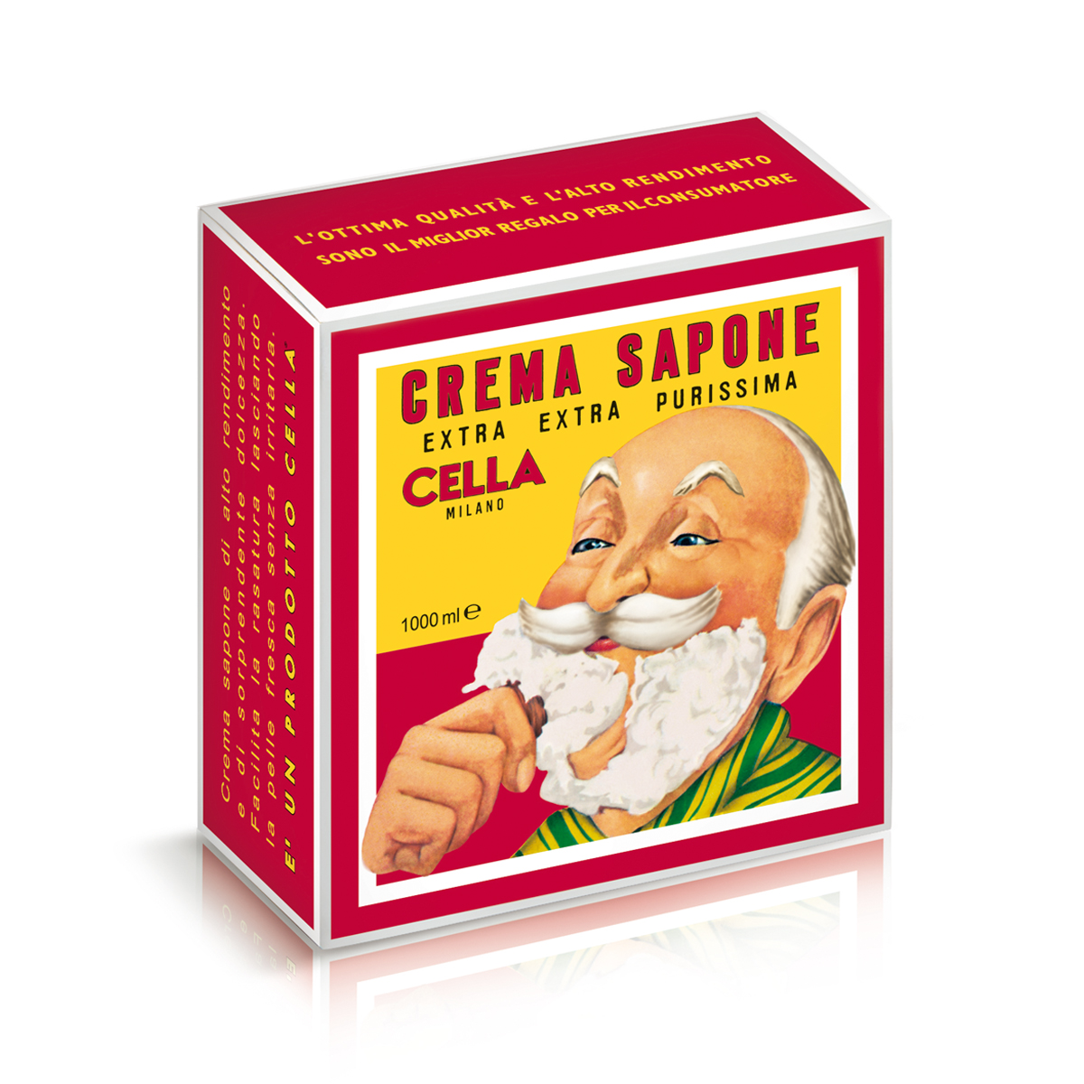 ​Cella Milano Crema Sapone - mandlové mýdlo na holení, 1000 ml