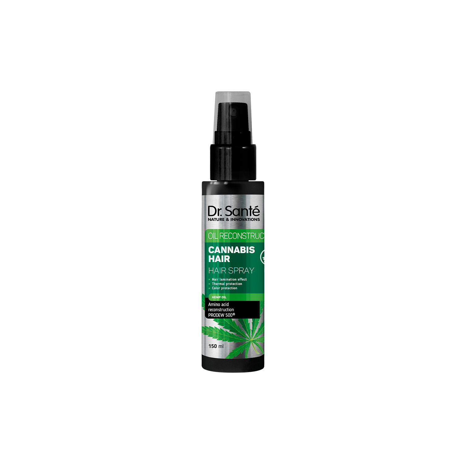 Dr. Santé Cannabis Hair Spray - vlasový sprej na slabé a poškozené vlasy s konopným olejem, 150 ml