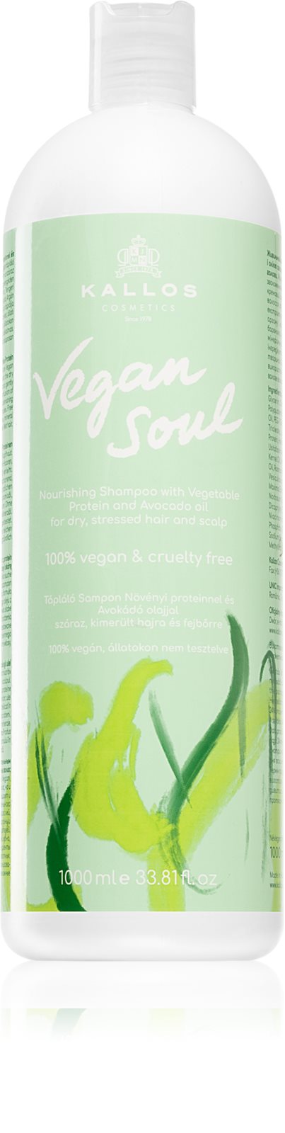 Kallos VEGAN SOUL Nourishing šampon - výživný šampon na vlasy, 1000 ml