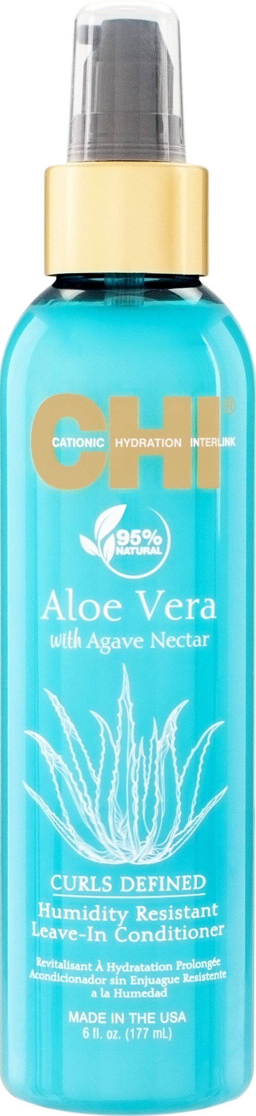 CHI Aloe Vera with Agave Nectar Curls Defined Humidity Resistant Leave-In Conditioner - bezoplachový výživný kondicioner na kudrnaté vlasy, 177 ml