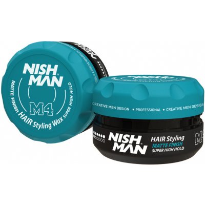 Nishman Hair Styling Wax Matte Finish Super High Hold M4 - matný vosk na vlasy s extra silnou fixací, 100 ml