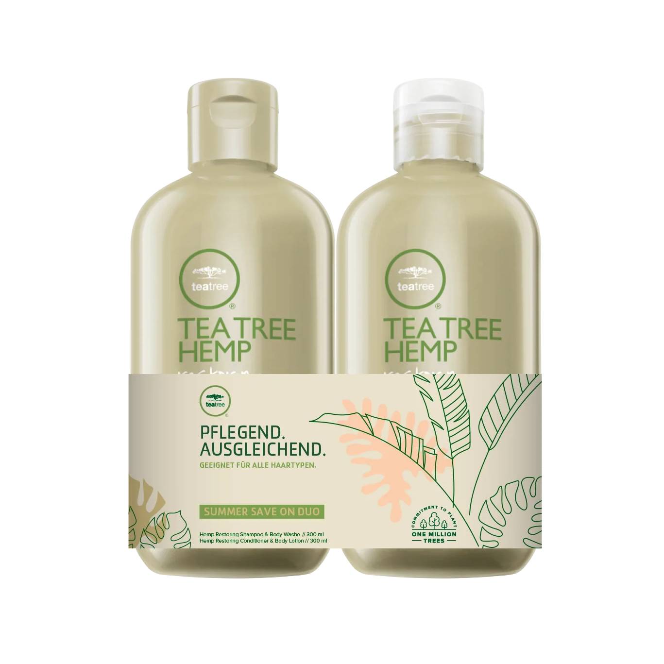 Paul Mitchell Summer Duo Tea Tree Hemp Shampoo&Body Wash a Conditioner&Body Lotion - šampon/sprchový gel a kondicionér/tělové mléko, 300 ml