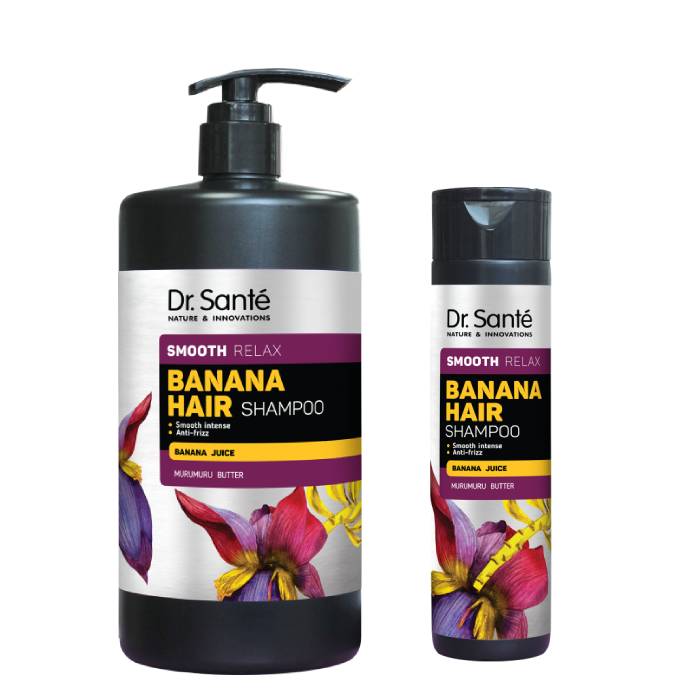 Dr. Santé Banana Hair Smooth Relax Shampoo Antifrizz and Smooth - uhladzujúci šampón s anti-frizz efektom