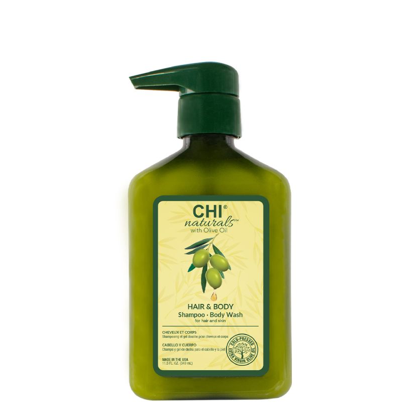 CHI Naturals Hair And Body Shampoo Olive Oil - šampon na vlasy s olivovým olejem, 340 ml