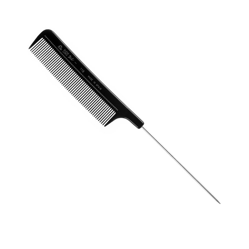 Eurostil 00118 Tail Comb Metallic - tupírovací hrebeň, 21.5 cm