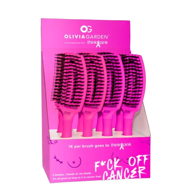 Olivia Garden F*ck Off Cancer FingerBrush Edition - kefy na fúkanie vlasov - limitovaná edícia
